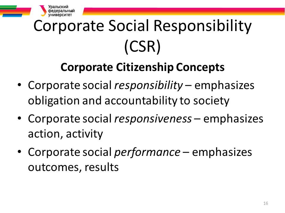 Coporate social responsibility (CSR)